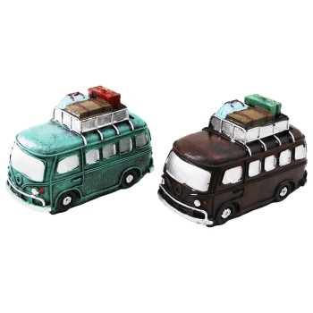 Nostaljik Otobüs Tasarımlı Biblo Kumbara - Dekoratif Model - Reçine 