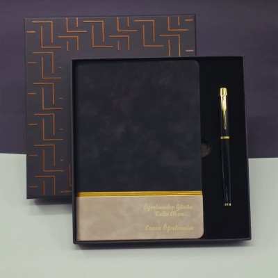 Öğretmenler Günü Özel Siyah Deri Defter Ve Metal Roller Kalem Hediye Seti Öğretmenler Günü Özel Siyah Deri Defter Ve Metal Roller Kalem Hediye Seti