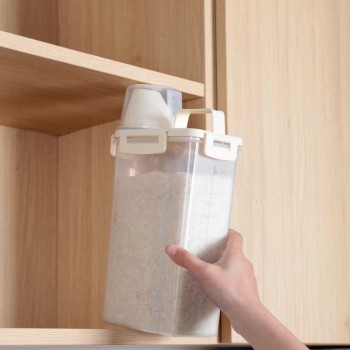 Ölçü Kabı Kapaklı Bakliyat Saklama Kabı - Kulplu Tasarım - 1800 ml Ölçü Kabı Kapaklı Bakliyat Saklama Kabı - Kulplu Tasarım - 1800 ml