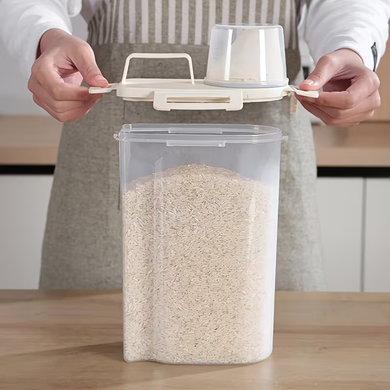 Ölçü Kabı Kapaklı Bakliyat Saklama Kabı - Kulplu Tasarım - 1800 ml Ölçü Kabı Kapaklı Bakliyat Saklama Kabı - Kulplu Tasarım - 1800 ml