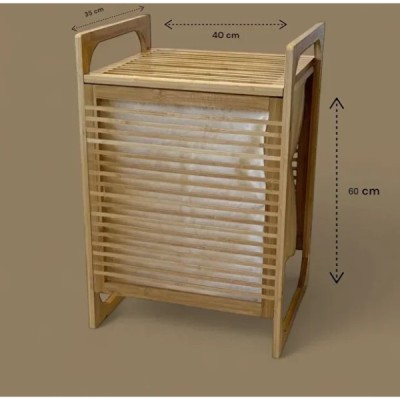 Orta Boy Ahşap Bambu Kirli Sepeti 40x35x60 Orta Boy Ahşap Bambu Kirli Sepeti 40x35x60