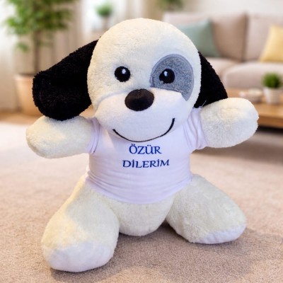 Özür Dilerim Tişörtlü Sevimli Benekli Peluş Köpek Özür Dilerim Tişörtlü Sevimli Benekli Peluş Köpek