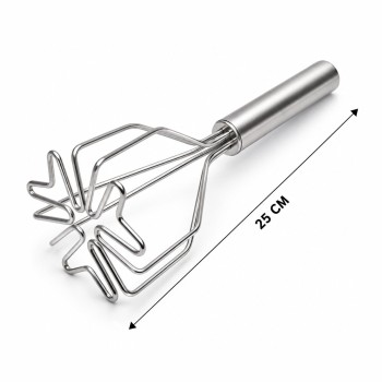Patates Ezici - Kalp Şekilli - Paslanmaz Çelik - 26 cm Uzunluk 