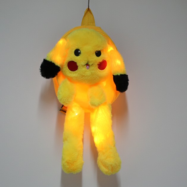 Peluş Işıklı Oynar Kulaklı Pikachu Sırt Çantası Peluş Işıklı Oynar Kulaklı Pikachu Sırt Çantası