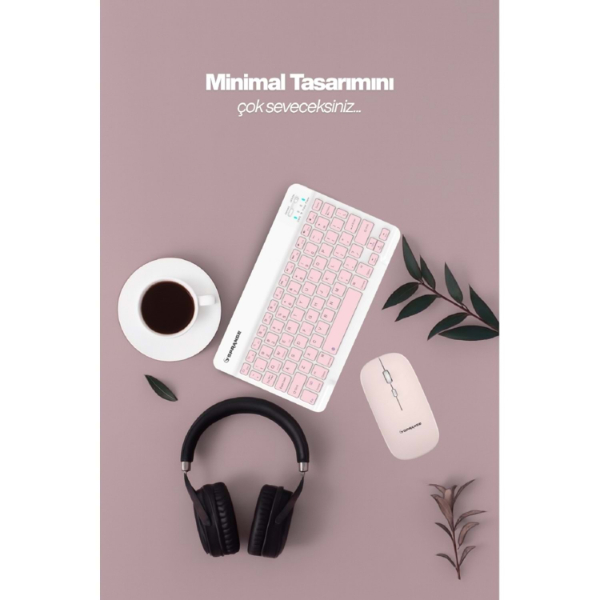 Pembe Kablosuz Klavye Ve Mouse Seti Pembe Kablosuz Klavye Ve Mouse Seti