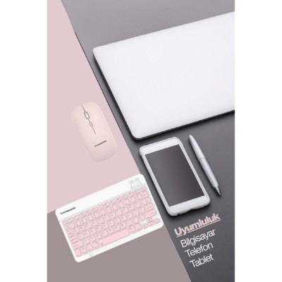 Pembe Kablosuz Klavye Ve Mouse Seti Pembe Kablosuz Klavye Ve Mouse Seti