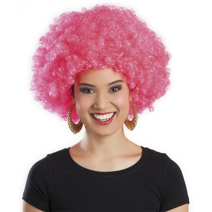 Pembe Renk Kıvırcık Afro Bonus Parti Peruğu Pembe Renk Kıvırcık Afro Bonus Parti Peruğu