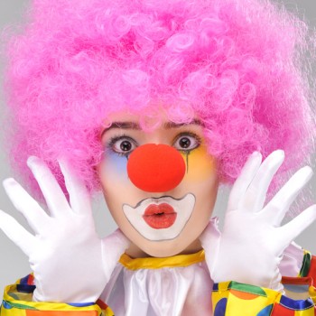 Pembe Renk Kıvırcık Bonus Peruk ve Kırmızı Burun Seti Pembe Renk Kıvırcık Bonus Peruk ve Kırmızı Burun Seti