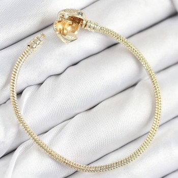 Pirinç Charm Zirkon Taşlı Kalp Model Gold Renk Kadın Bileklik Pirinç Charm Zirkon Taşlı Kalp Model Gold Renk Kadın Bileklik