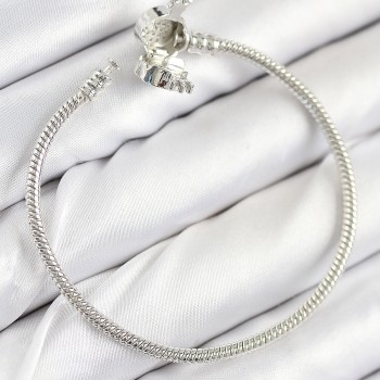 Pirinç Charm Zirkon Taşlı Taç Model Gümüş Renk Kadın Bileklik Pirinç Charm Zirkon Taşlı Taç Model Gümüş Renk Kadın Bileklik