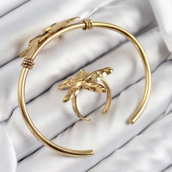 Pirinç Deniz Yıldızı Model Gold Renk Bileklik Yüzük Set Pirinç Deniz Yıldızı Model Gold Renk Bileklik Yüzük Set