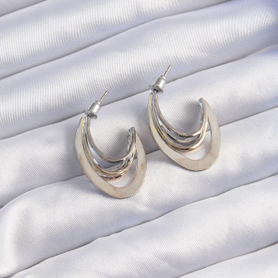 Pirinç Gold Gümüş Renkli Düz Plaka Halka Küpe Pirinç Gold Gümüş Renkli Düz Plaka Halka Küpe