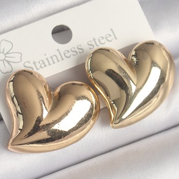 Pirinç Gold Renk Bomba Kalp Model Kadın Küpe Pirinç Gold Renk Bomba Kalp Model Kadın Küpe