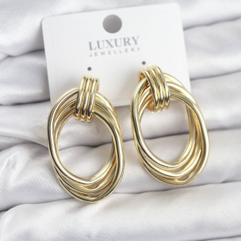 Pirinç Gold Renk Damla Model Vintage Kadın Küpe Pirinç Gold Renk Damla Model Vintage Kadın Küpe