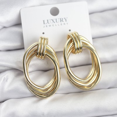 Pirinç Gold Renk Damla Model Vintage Kadın Küpe Pirinç Gold Renk Damla Model Vintage Kadın Küpe