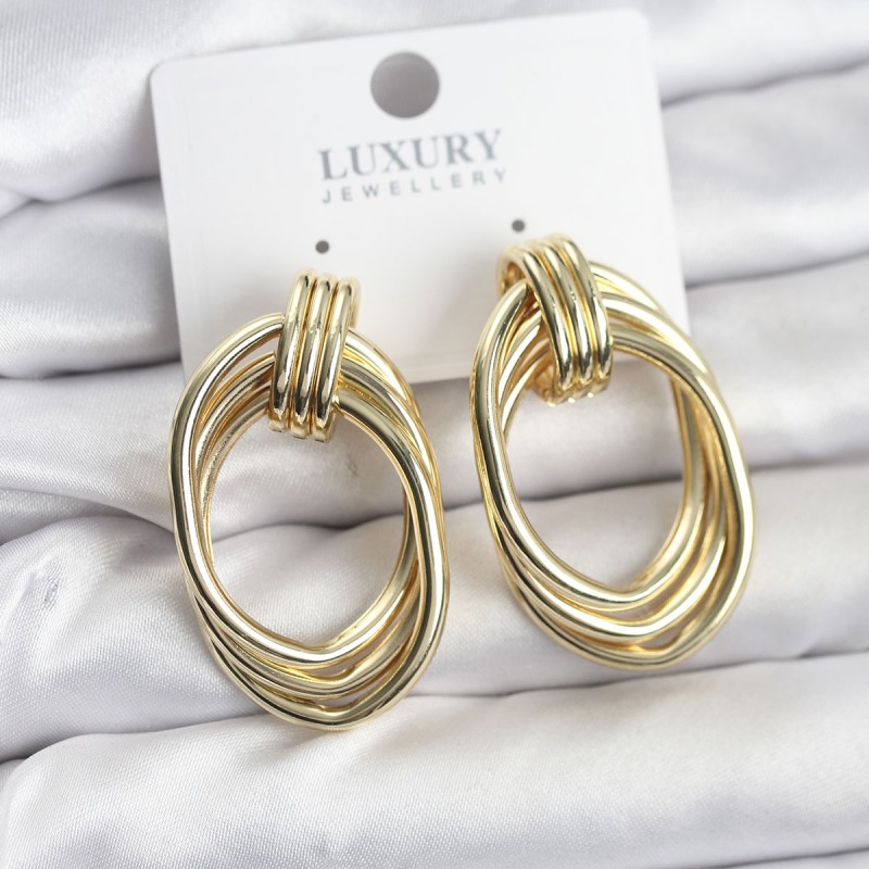 Pirinç Gold Renk Damla Model Vintage Kadın Küpe Pirinç Gold Renk Damla Model Vintage Kadın Küpe