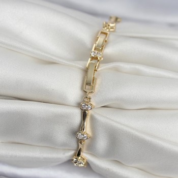 Pirinç Gold Renk Damla Model Zirkon Taşlı Kadın Bileklik Pirinç Gold Renk Damla Model Zirkon Taşlı Kadın Bileklik