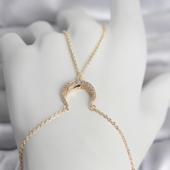 Pirinç Gold Renk Hilal Model Zirkon Taşlı Kadın Şahmeran Pirinç Gold Renk Hilal Model Zirkon Taşlı Kadın Şahmeran