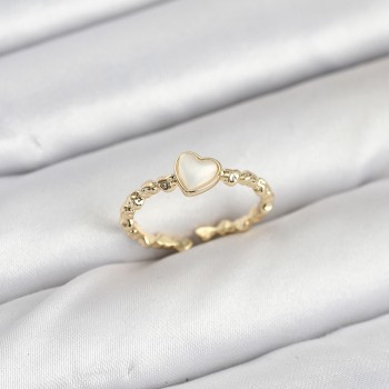 Pirinç Gold Renk Kalpli Model Kadın Yüzük Pirinç Gold Renk Kalpli Model Kadın Yüzük