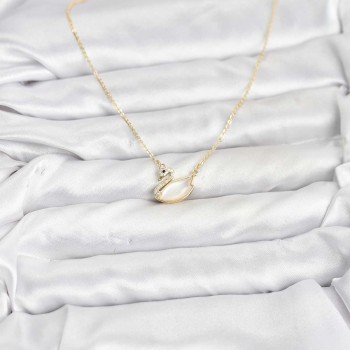 Pirinç Gold Renk Kuğu Model Kadın Kolye Pirinç Gold Renk Kuğu Model Kadın Kolye