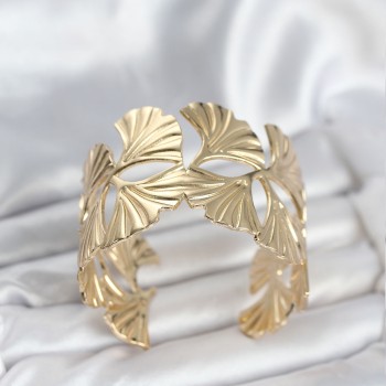 Pirinç Gold Renk Levha Yelpaze Model Kadın Bileklik Pirinç Gold Renk Levha Yelpaze Model Kadın Bileklik