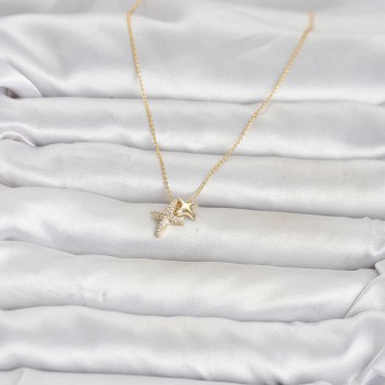 Pirinç Gold Renk Minimal Kutup Yıldızı Model Kadın Kolye Pirinç Gold Renk Minimal Kutup Yıldızı Model Kadın Kolye