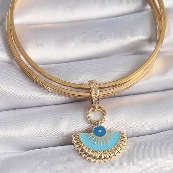 Pirinç Gold Renk Nazar Boncuklu Ajda Charm Pirinç Gold Renk Nazar Boncuklu Ajda Charm