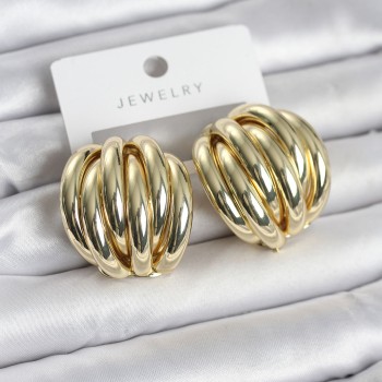 Pirinç Gold Renk Vintage Kadın Küpe