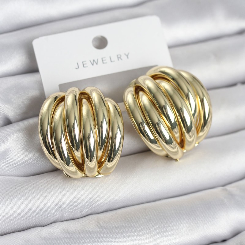 Pirinç Gold Renk Vintage Kadın Küpe