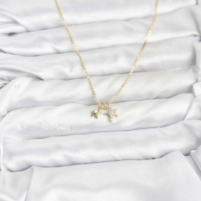 Pirinç Gold Renk Yıldız Minimal Kadın Kolye Pirinç Gold Renk Yıldız Minimal Kadın Kolye