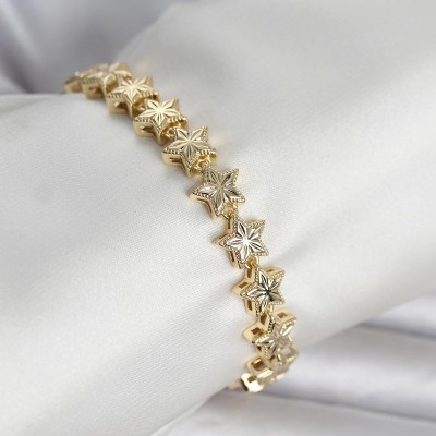 Pirinç Gold Renk Yıldız Model Kadın Bileklik Pirinç Gold Renk Yıldız Model Kadın Bileklik