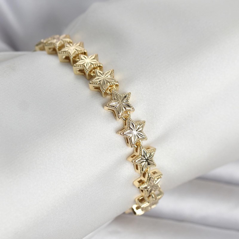 Pirinç Gold Renk Yıldız Model Kadın Bileklik Pirinç Gold Renk Yıldız Model Kadın Bileklik