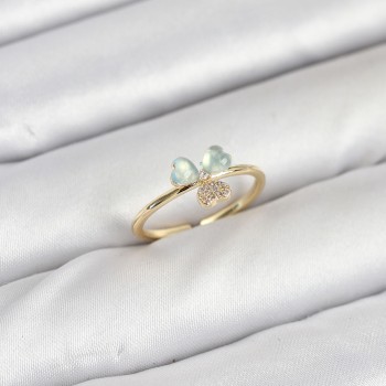 Pirinç Gold Renk Yonca Model Kadın Yüzük Pirinç Gold Renk Yonca Model Kadın Yüzük
