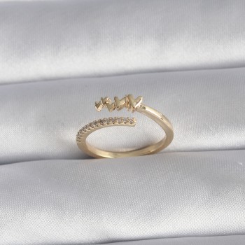 Pirinç Gold Renk Zirkon Taş Detay Kalp Model Kadın Yüzük Pirinç Gold Renk Zirkon Taş Detay Kalp Model Kadın Yüzük