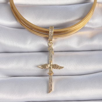 Pirinç Gold Renk Zirkon Taş Detaylı Elif Model Anka Kuşu Figür Ajda Charm Pirinç Gold Renk Zirkon Taş Detaylı Elif Model Anka Kuşu Figür Ajda Charm