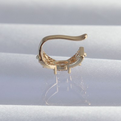 Pirinç Gold Renk Zirkon Taş Kaplama Earcuff Küpe Pirinç Gold Renk Zirkon Taş Kaplama Earcuff Küpe