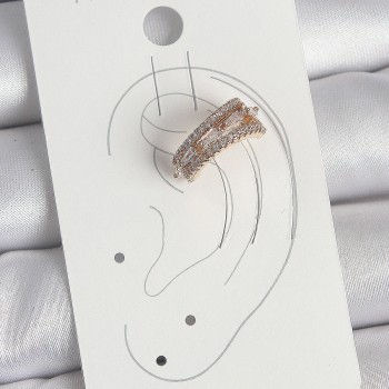 Pirinç Gold Renk Zirkon Taşlı 3'Lü Sıralı Model Kadın Kıkırdak Küpe Pirinç Gold Renk Zirkon Taşlı 3'Lü Sıralı Model Kadın Kıkırdak Küpe