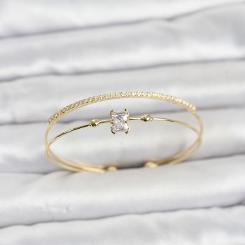 Pirinç Gold Renk Zirkon Taşlı Baget Model Kadın Bileklik Pirinç Gold Renk Zirkon Taşlı Baget Model Kadın Bileklik