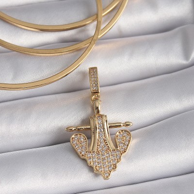 Pirinç Gold Renk Zirkon Taşlı Çapa Model Ajda Charm Pirinç Gold Renk Zirkon Taşlı Çapa Model Ajda Charm