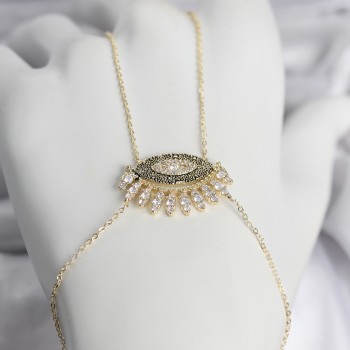 Pirinç Gold Renk Zirkon Taşlı Göz Model Kadın Şahmeran Pirinç Gold Renk Zirkon Taşlı Göz Model Kadın Şahmeran