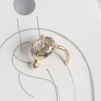 Pirinç Gold Renk Zirkon Taşlı Kadın Kıkırdak Küpe Pirinç Gold Renk Zirkon Taşlı Kadın Kıkırdak Küpe