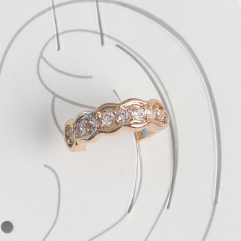 Pirinç Gold Renk Zirkon Taşlı Kadın Kıkırdak Küpe
