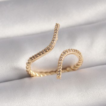 Pirinç Gold Renk Zirkon Taşlı Kadın Yüzük Pirinç Gold Renk Zirkon Taşlı Kadın Yüzük