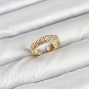 Pirinç Gold Renk Zirkon Taşlı Kutup Yıldızı Model Kadın Yüzük Pirinç Gold Renk Zirkon Taşlı Kutup Yıldızı Model Kadın Yüzük
