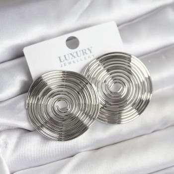 Pirinç Gümüş Renk Circle Model Kadın Küpe Pirinç Gümüş Renk Circle Model Kadın Küpe