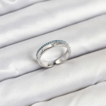 Pirinç Gümüş Renk Sıralı Zirkon Taşlı Kutup Yıldızı Model Kadın Yüzük Pirinç Gümüş Renk Sıralı Zirkon Taşlı Kutup Yıldızı Model Kadın Yüzük