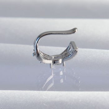 Pirinç Gümüş Renk Zirkon Taş Kaplama Earcuff Küpe Pirinç Gümüş Renk Zirkon Taş Kaplama Earcuff Küpe