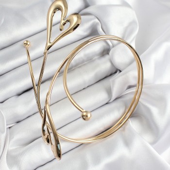 Pirinç Kalp Model Gold Renk Kadın Pazu Bileklik Pirinç Kalp Model Gold Renk Kadın Pazu Bileklik