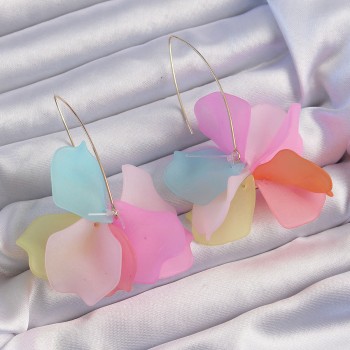 Pirinç Karışık Renkli Flora Küpe Pirinç Karışık Renkli Flora Küpe