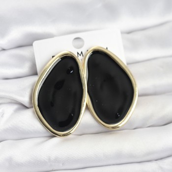 Pirinç Siyah Mineli Damla Model Vintage Plaka Kadın Küpe Pirinç Siyah Mineli Damla Model Vintage Plaka Kadın Küpe